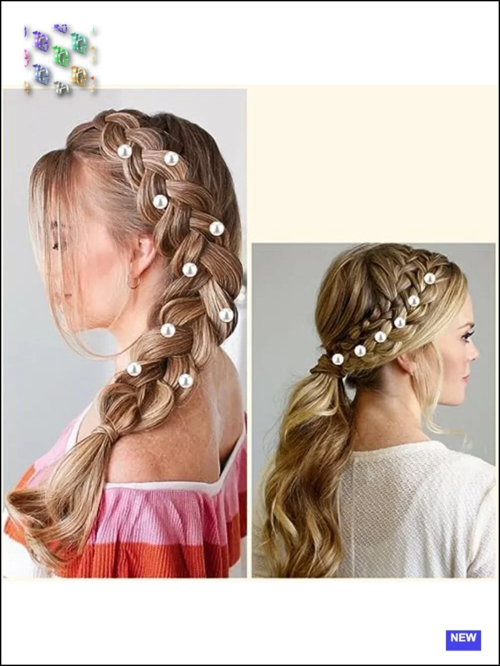 20 Pearl Spiral Hair Clips, Vintage Wedding Braided Hair Pins, Gold Alloy Claws